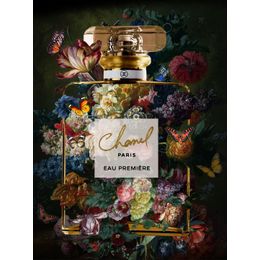 Glasschilderij Chanel bloemenparfum 080120C-466