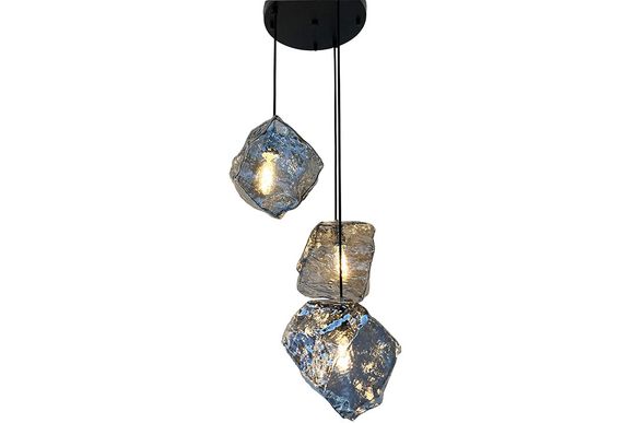 Hanglamp 3-lichts rond smoked glass Yara
