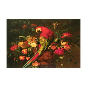 Schilderij Parrot and Flowers
