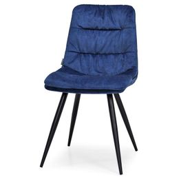 Eetkamer fauteuil velvet blue Aangenaam