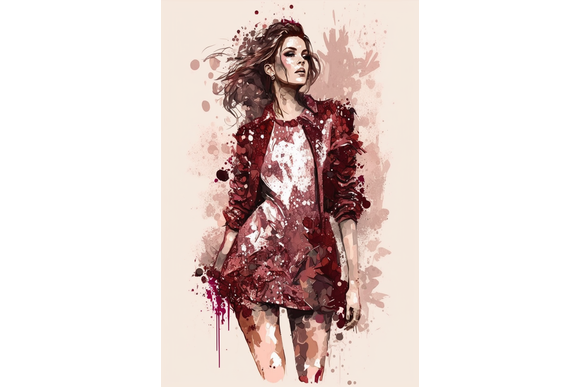 Schilderij #6 Rosy Couture | Studio Kahlina