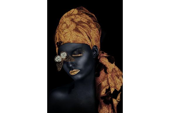 Glasschilderij vrouw met hoofddoek 080120-633