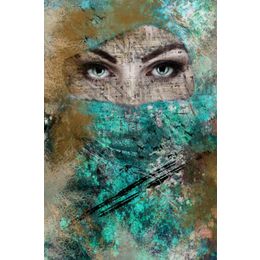 Glasschilderij vrouw met hoofddoek 080120-640