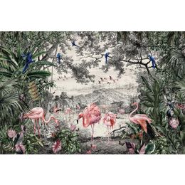 Glasschilderij flamingo's 080120-855