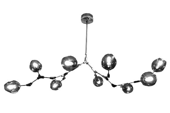 Plafondlamp nikkel 9-lichts Cas