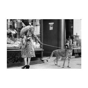 Schilderij Woman with Cheetah