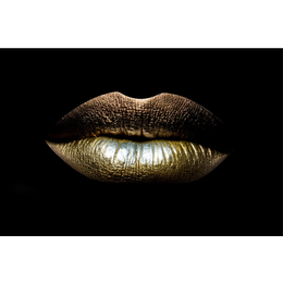 Glasschilderij gouden lippen 080120-328
