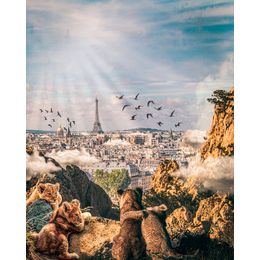 Schilderij Jungle in Paris Dibond Animals in the city