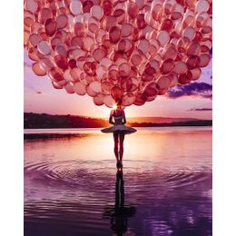 Schilderij Sunset Balloons Dibond Fairytale