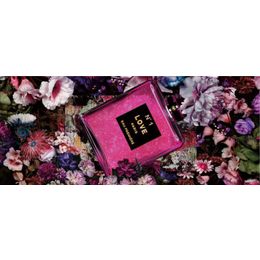 Glasschilderij roze parfum met bloemen 050120F-015
