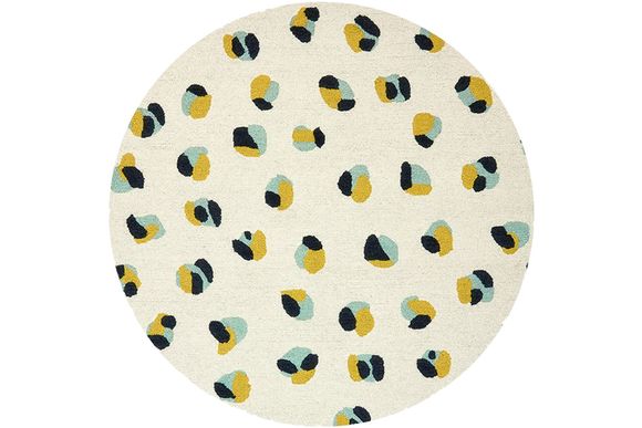 Vloerkleed Pebble Sage 125206 rond Leopard Dots | Scion Rug Collection