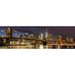 Schilderij Skyline Brooklyn Bridge by night