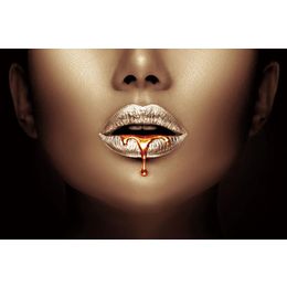 Glasschilderij Gouden lippen 080120-950
