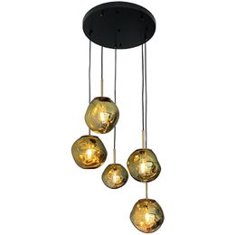 Hanglamp 5-lichts rond Gold Boaz
