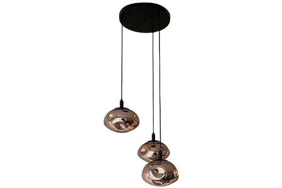 Hanglamp 3-lichts rond Copper Melt