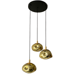 Hanglamp 3-lichts rond Gold Airmelt