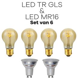 Lichtbronpakket 4 x LED E27 TR GLS & 2 x LED GU10 MR16