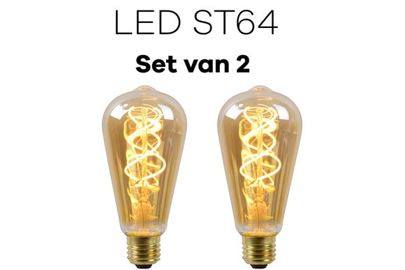 Lichtbronpakket 2 x LED E27 ST64 | Lucide