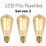 Lichtbronpakket 3 x LED E27 Fila Rustika