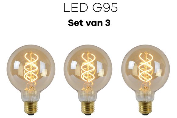 Lichtbronpakket 3 x LED E27 G95 | Lucide
