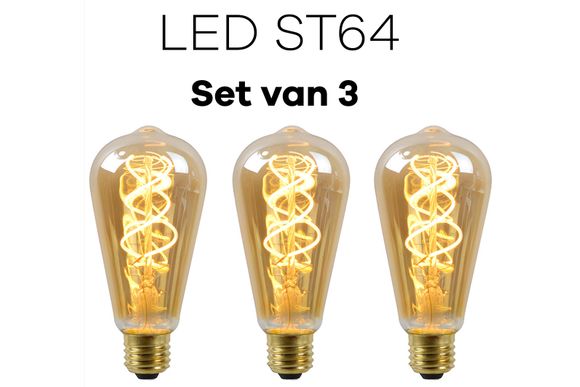 Lichtbronpakket 3 x LED E27 ST64 | Lucide