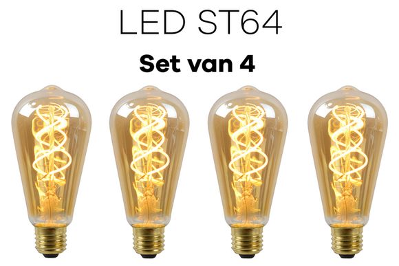 Lichtbronpakket 4 x LED E27 ST64 | Lucide