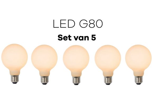 Lichtbronpakket 5 x LED E27 G80 | Lucide