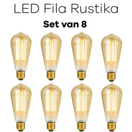 Lichtbronpakket 8 x LED E27 Fila Rustika