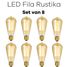 Lichtbronpakket 8 x LED E27 Fila Rustika