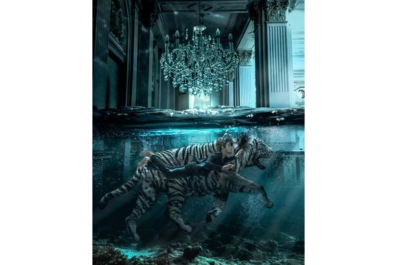 Schilderij Sunken Palace Dibond Underwater World
