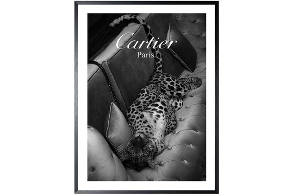 Art Print Cartier Luipaard Zwart-wit FA-143B