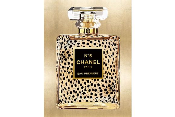 Glasschilderij Chanel Parfum Cheetah 060080F-350