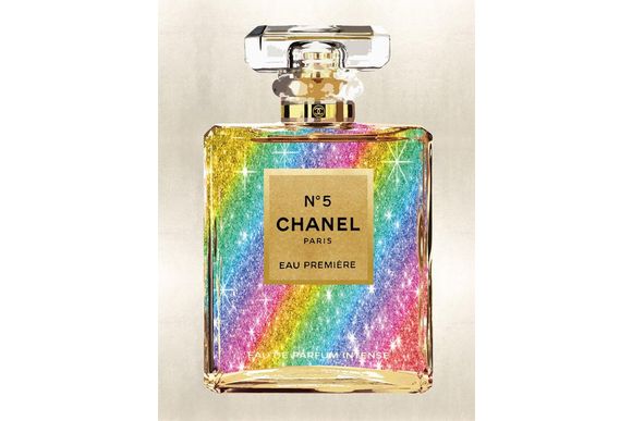 Glasschilderij Chanel Parfum Regenboog 060080F-357