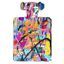Glasschilderij Graffiti Chanel Parfum 060080F-361